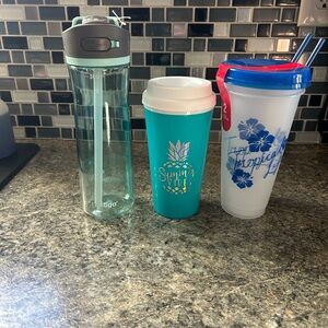 Contigo Aqua Water Bottle and Tropical Tumblers Set